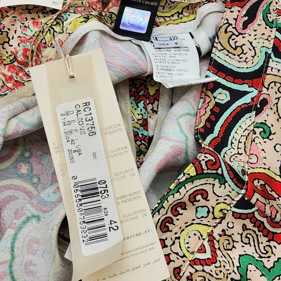 Roberto Cavalli Floral and Zebra Print Capris - Picture 4 of 4